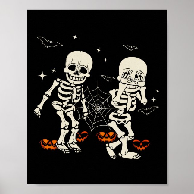 Affiche Enfants squelettes danse Griddy Halloween Trick Or (Devant)