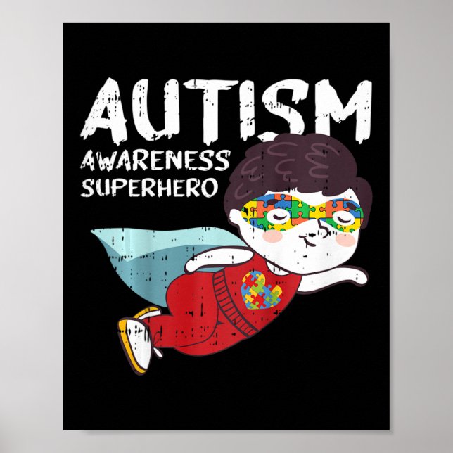 Affiche Enfants Superhero Cadeaux De Sensibilisation sur l (Devant)