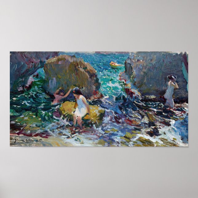 Affiche Enfants sur le rivage, Jávea | Joaquín Sorolla (Devant)