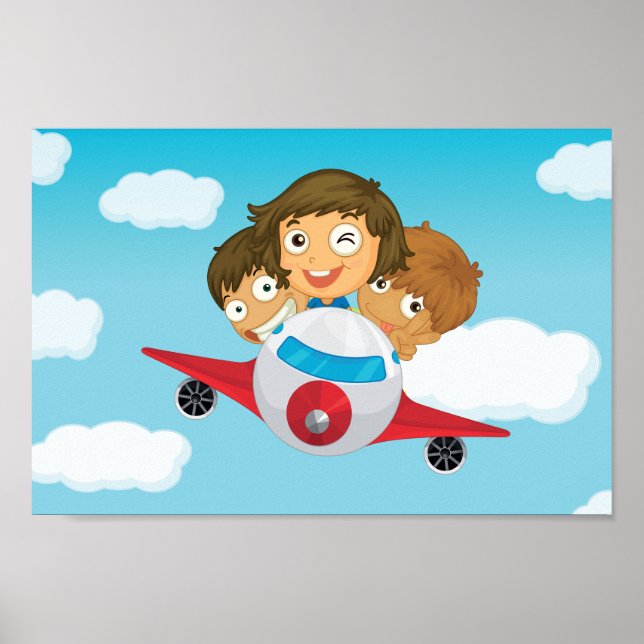 Affiche Enfants Sur Un Avion (Devant)