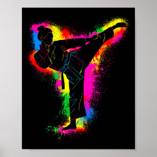 Affiche Enfants Taekwondo Coloré Arts Martiaux Femmes Fill