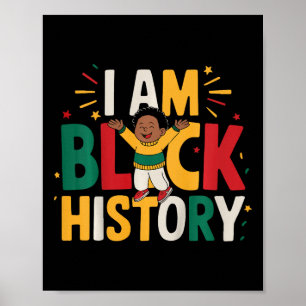 Affiche Enfants Toddler Noir Histoire Je Suis Junetdix Noi