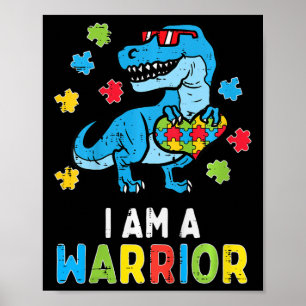 Affiche Enfants Trex Dino Je Suis Un Guerrier Jeune Garçon