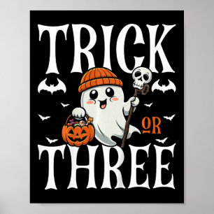 Affiche Enfants Tricoter ou trois Halloween Citrouille Éff