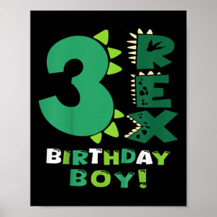 Affiche Enfants Trois Rex Anniversaire Garçon 3e Anniversa