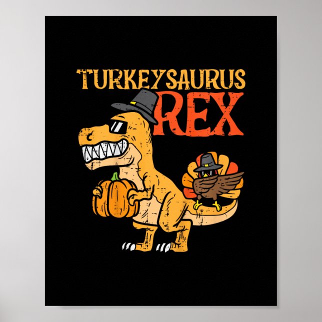 Affiche enfants turkeysaurus rex dab dinkey dino tout-peti (Devant)