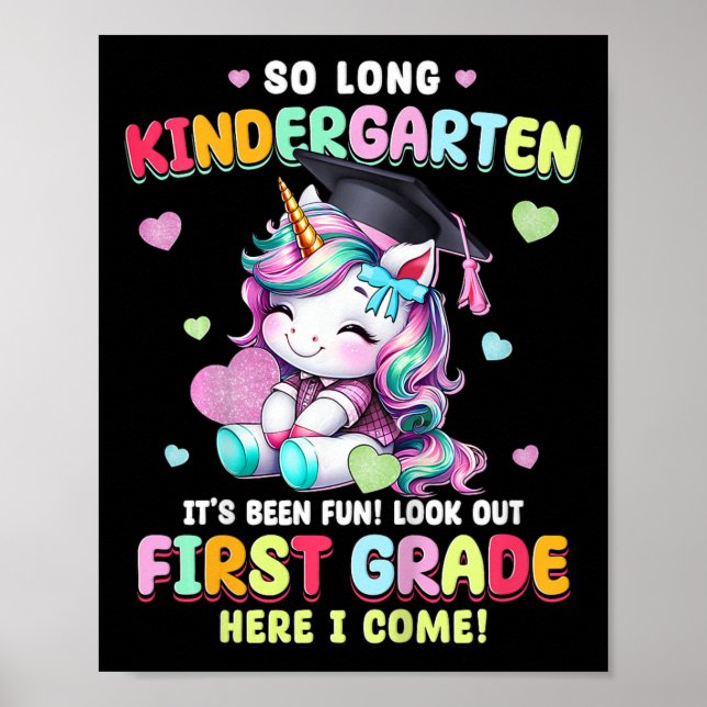 Affiche Enfants Unicorn si longue maternelle Graduation De (Devant)