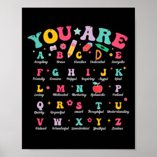 Affiche Enfants Vous Êtes Lettres Alphabet Abcs Étudiant s