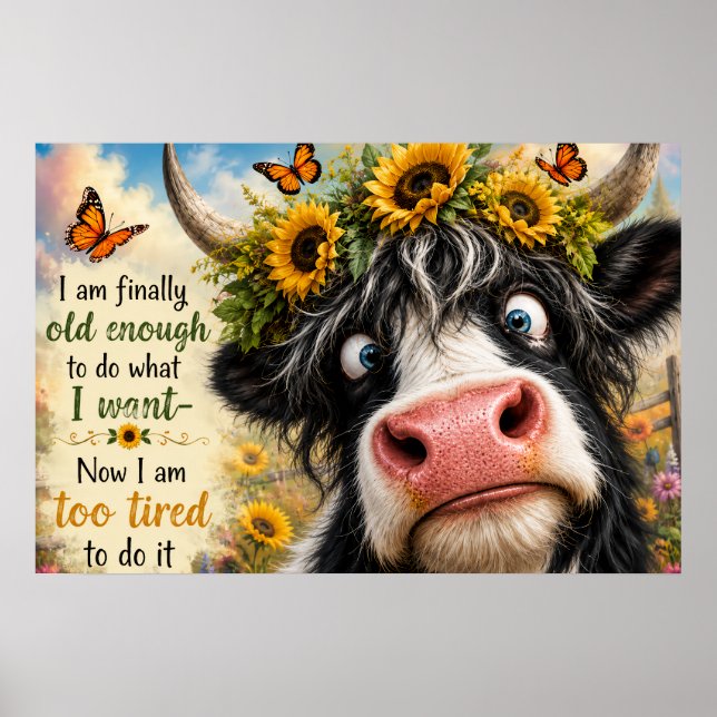 Affiche Enfin assez âgé Vache (Devant)