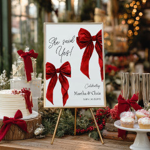 Affiche Engagement d'hiver Elle a dit oui Ruban Coquette R