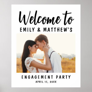 Affiche Engagement Party Modern Photo Welcome
