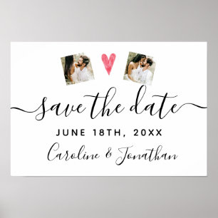 Affiche Engagement Photo Prop Sign For Save the Date