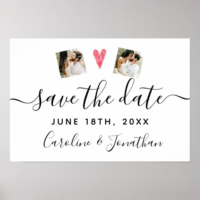 Affiche Engagement Photo Prop Sign For Save the Date (Devant)