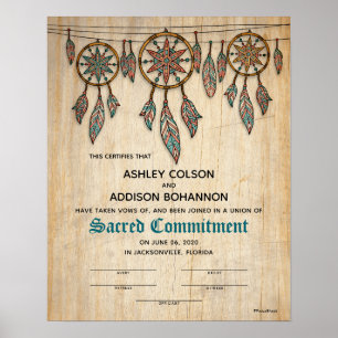 Affiche "Engagement sacré" Boho Rustic WeddingCertificat