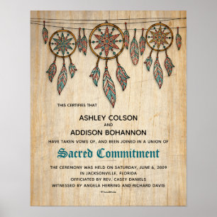 Affiche "Engagement sacré" Boho Rustic WeddingCertificat