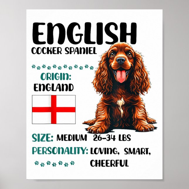 Affiche English Er Spaniel Origin Funny Er Spaniel Lover  (Devant)