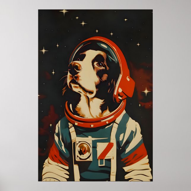 Affiche English Springer Spaniel Astronaut Poster, English (Devant)