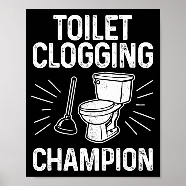 Affiche Engorgement de toilette Chamon Drôle Graphique Eng (Devant)