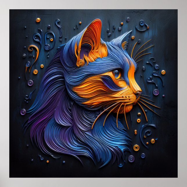 Affiche Enigmatic Feline Glance - AI Crée (Devant)