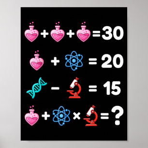 Affiche Énigme de mathématiques de science Saint-Valentin