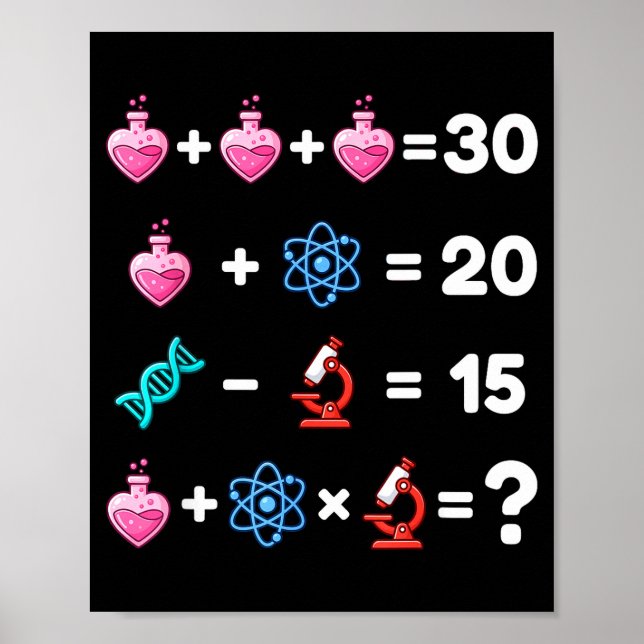 Affiche Énigme de mathématiques de science Saint-Valentin  (Devant)