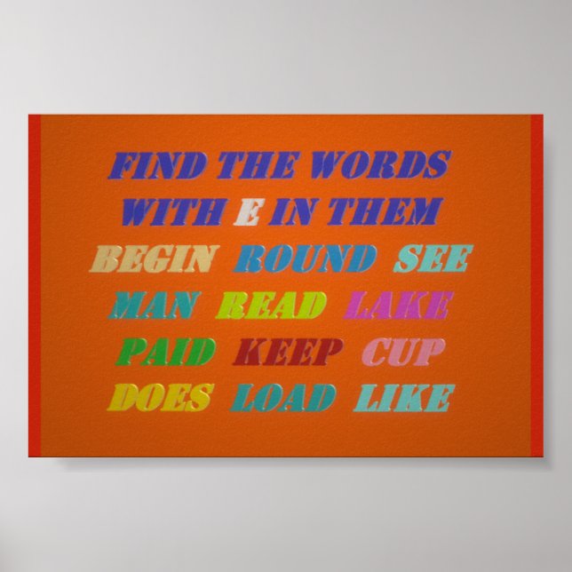 AFFICHE ENIGME DE MOTS POUR PETITS ENFANTS LETTRES FOND OR (Devant)