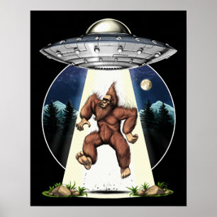 Affiche Enlèvement d'Aliens Bigfoot