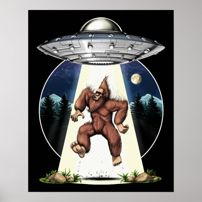 Affiche Enlèvement d'Aliens Bigfoot (Devant)