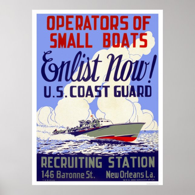 Affiche Enlist now!  U.S. Coast Guard - WPA (Devant)