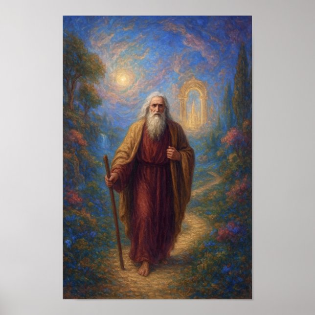 Affiche Enoch chrétien marchant dans le ciel (Devant)