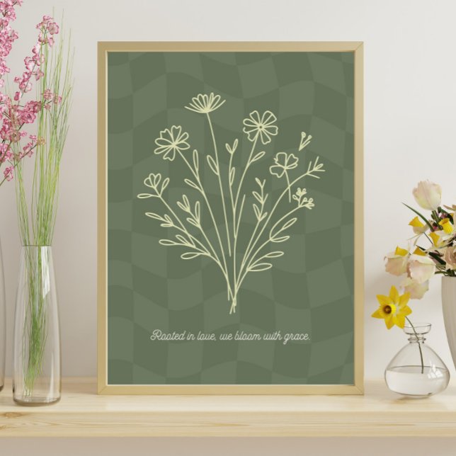 Affiche Enraciné dans l'amour, fleurit avec grâce (Créateur téléchargé)