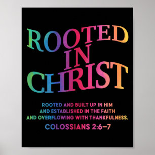 Affiche Enraciné en Christ est Roi Jésus Dieu Fils Chrétie