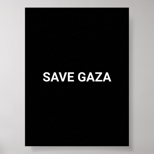 Affiche Enregistrer Gaza noir blanc texte personnalisé min (Devant)