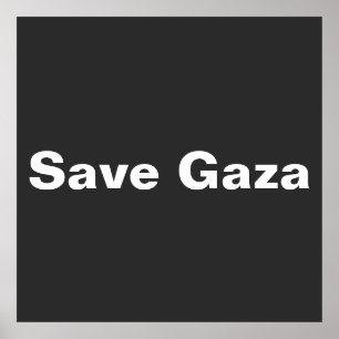 Affiche Enregistrer Gaza Texte Simple Soutenir Gaza
