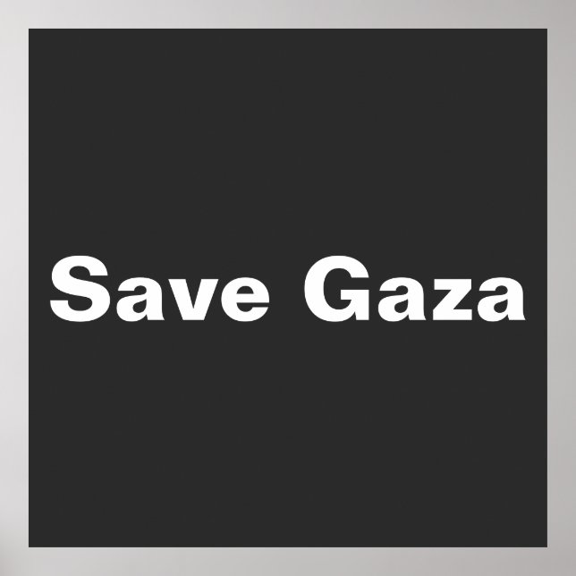 Affiche Enregistrer Gaza Texte Simple Soutenir Gaza (Devant)