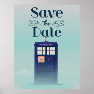 Affiche Enregistrer la date Police britannique boîte