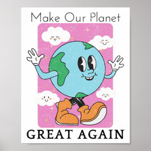 Affiche Enregistrer La Planète Recycle Funny Jour des terr
