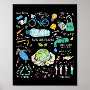 Affiche Enregistrer La Planète Réduire Réutiliser Le Jour 