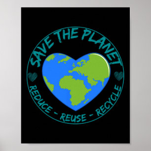 Affiche Enregistrer La Planète Réduire Réutiliser Le Jour