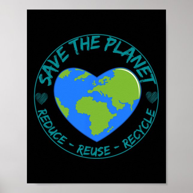 Affiche Enregistrer La Planète Réduire Réutiliser Le Jour  (Devant)