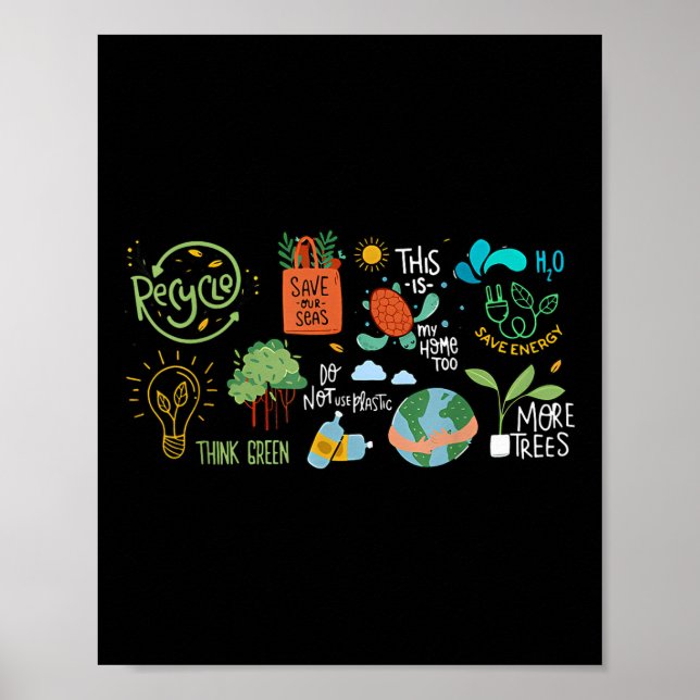 Affiche Enregistrer Le Jour des terres Recycle Planet De l (Devant)