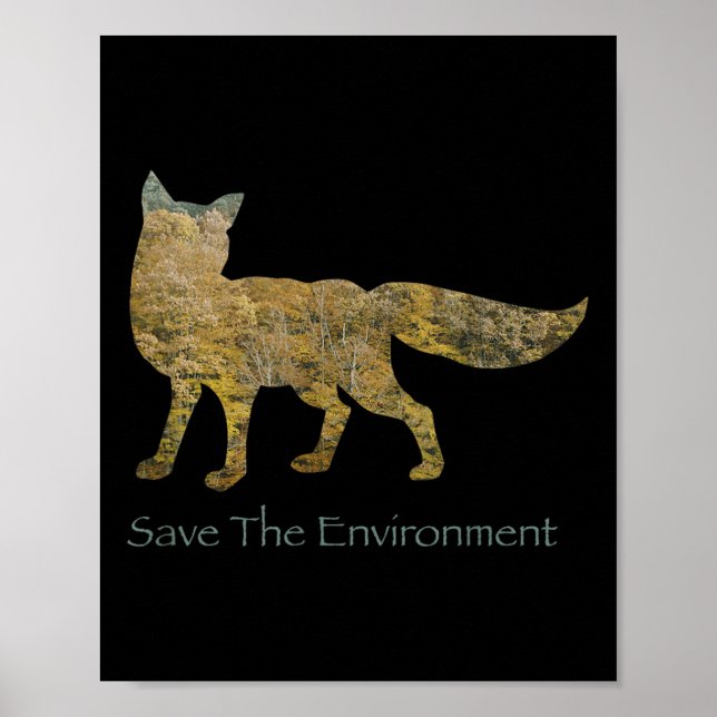 Affiche Enregistrer l'environnement Fox Silhouette De l'en (Devant)