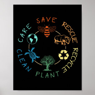 Affiche Enregistrer les abeilles Secourir les animaux Recy