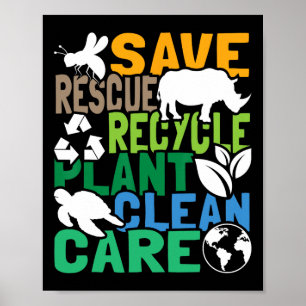 Affiche Enregistrer les abeilles Secourir les animaux Recy