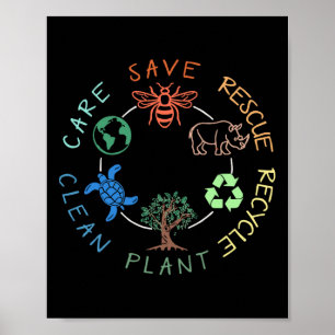 Affiche Enregistrer les abeilles Secourir les animaux Recy
