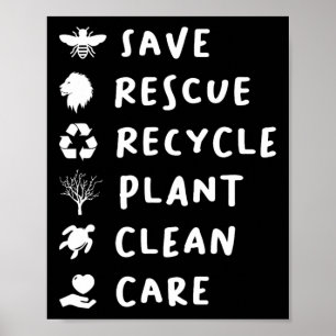 Affiche Enregistrer les abeilles Secourir Lions Recycler P
