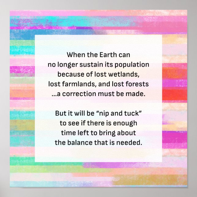 Affiche Enregistrer Planète Terre Avertissement Aquarelle  (Devant)