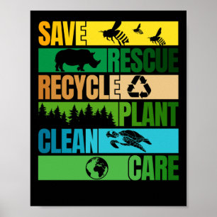 Affiche Enregistrer Secourir les abeilles Animaux Recycler