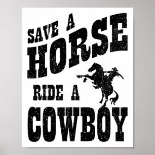 Affiche Enregistrer Une Promenade À Cheval Sur Un Cowboy -
