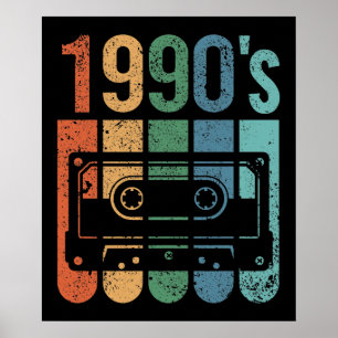 Affiche enregistreur à cassettes des années 1990 (effet